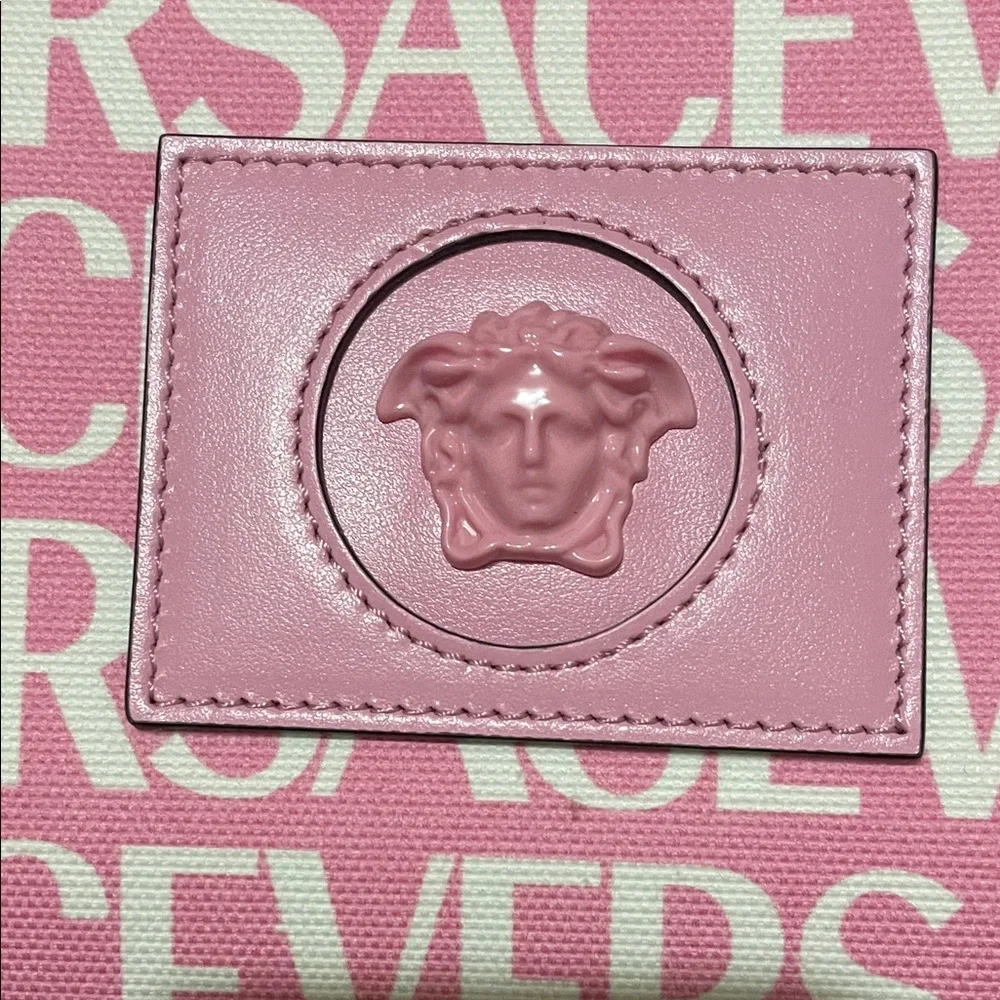 Versace Pink and White Logo Tote - Picture 2 of 15